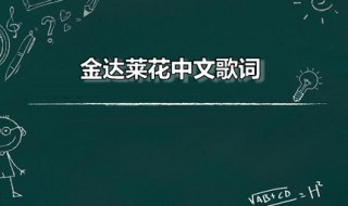 金达莱花中文歌词 金达莱花中文歌词完整版