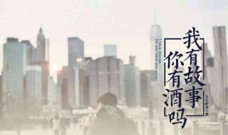 我有故事你有酒吗是什么歌 我有故事你有酒吗是什么歌曲