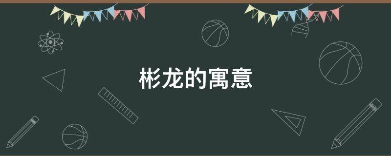 彬龙的寓意（彬龙精神是什么意思）