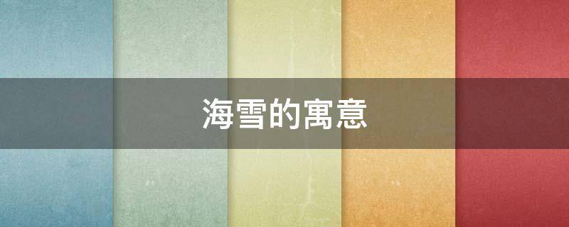 海雪的寓意 海雪的意思