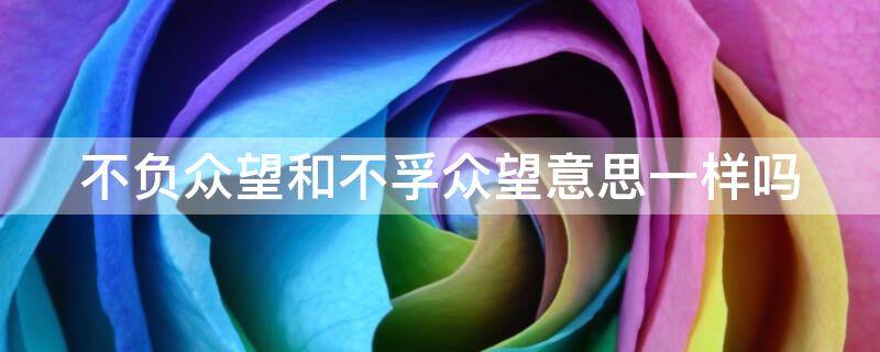 不负众望和不孚众望意思一样吗（不负众望和不孚众望的意思一样吗）