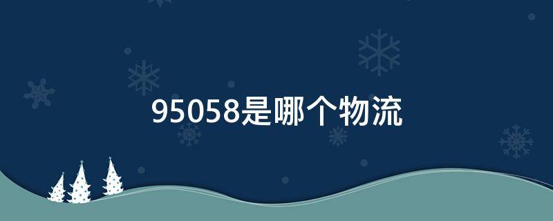 95058是哪个物流（95058是哪个物流电话）