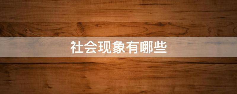 社会现象有哪些 针对某一社会现象写一篇论文