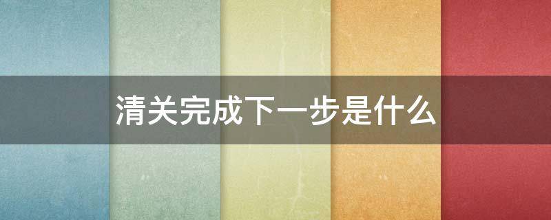 清关完成下一步是什么（清关完成下一步是什么工作）