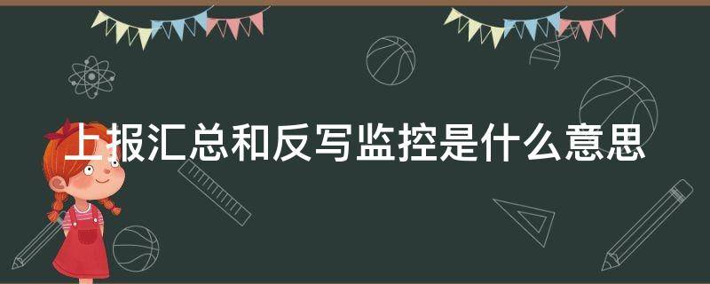 上报汇总和反写监控是什么意思 上报汇总和反写监控是什么意思