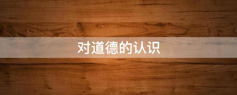 对道德的认识 对道德的认识和看法
