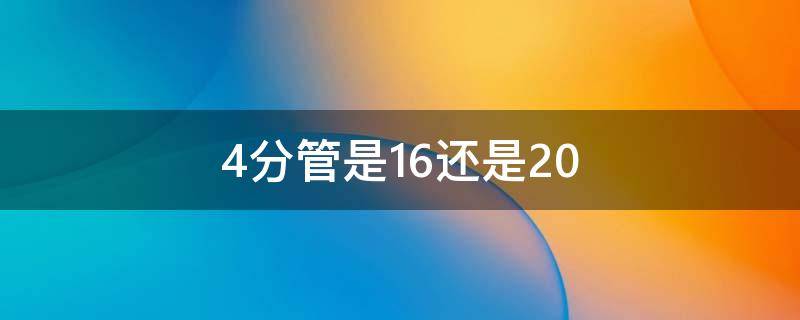 4分管是16还是20（4分管是20）