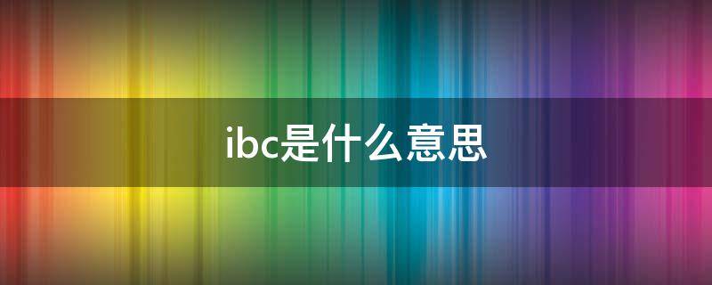 ibc是什么意思（汽车上ibc是什么意思）