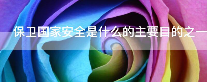 保卫国家安全是什么的主要目的之一 保卫国家安全是什么的主要目的之一是