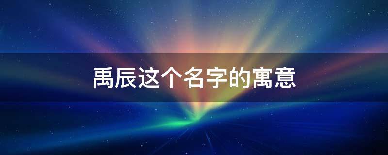 禹辰这个名字的寓意 刘禹辰这个名字怎么样