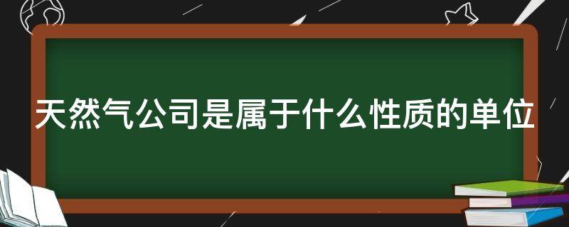 天然气公司是属于什么性质的单位（天然气正式工一个月多少钱）