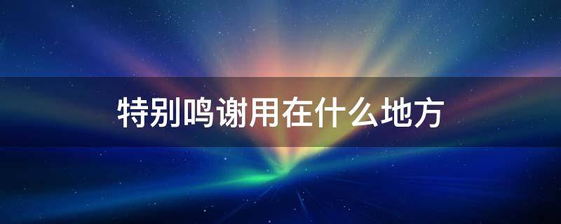 特别鸣谢用在什么地方（特别鸣谢用在什么地方好）