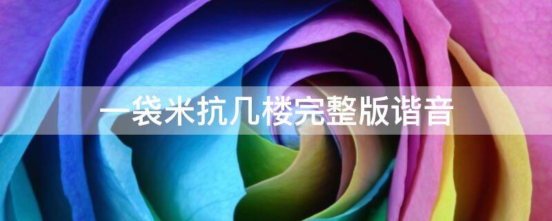 一袋米抗几楼完整版谐音 一袋米抗几楼完整版中文